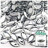 144pcpc Rhinestones Eye Shaped (Navette) 7x15mm