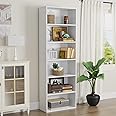 oneinmil Bookcase and Bookshelf, Floor Standing 6-Tier High Bookshelf, Display Storage Rack, Home Decorative Furniture, Suitable for Home Offices, Living Rooms, and Bedrooms,White