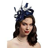 Cizoe Kentucky Derby Fascinators for Women High Tea Party Hat Wedding Cocktail Flower Headware with Mesh and Feathers