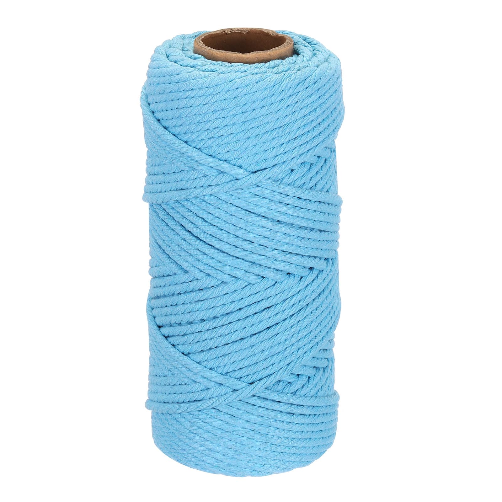 DMiotech 4mm x 80M (87 Yard) Sky Blue Natural Cotton Macrame Rope, Wall Hanging Handmade Single Strand Macrame Cord for Plant Hangers, Gift Wrapping Wedding