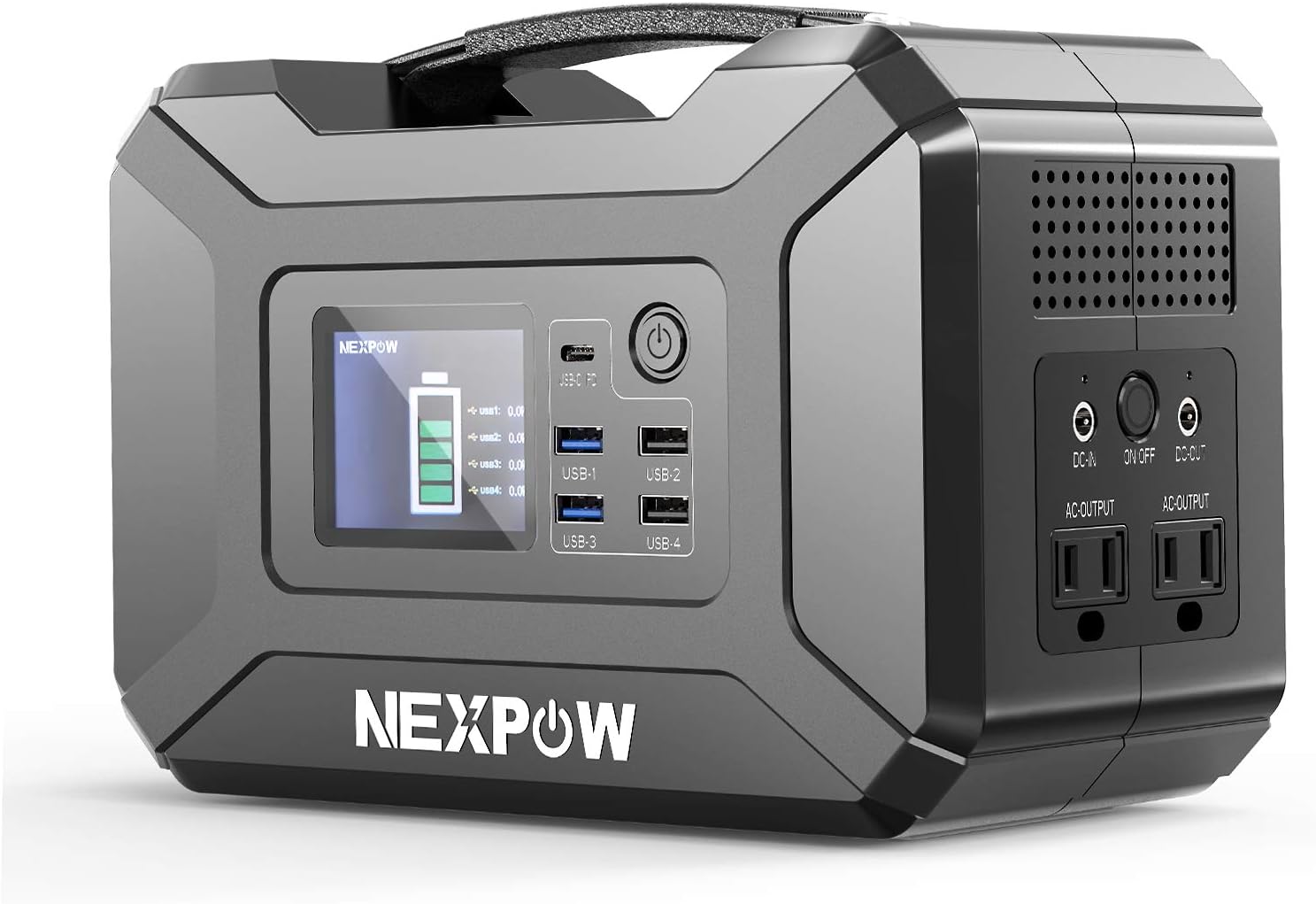 NEXPOW Portable Power Station, 296Wh 80000mAh Solar Generator 110V/300W