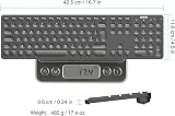 Arteck 2.4G Wireless Keyboard Ultra Slim Full Size with Numeric Keypad view 6