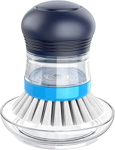 MR.SIGA Soap Dispensing Palm Brush Storage Set, Kitchen Brush with Holder for Pot Pan Sink Cleaning, 1 Set