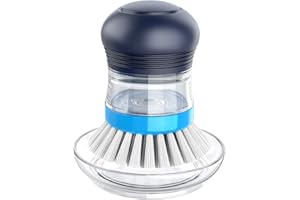 MR.SIGA Soap Dispensing Palm Brush Storage Set, Kitchen Brush with Holder for Pot Pan Sink Cleaning