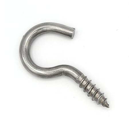 Cup Hakenschraube mit Holzgewinde 4mm x 40mm [10 Stück] Edelstahl A2 AISI 304 Schraubhaken | HEAVYTOOL