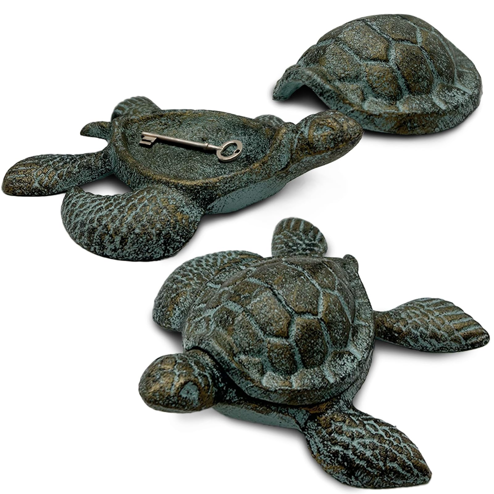 Photo 1 of Cloud Maison Cast Iron Sea Turtle Key Hider – Coastal Hidden Key Holder for Outdoor Use, Decorative Ocean-Themed Garden Statue, Durable Hide-a-Key for Porch, Yard, Patio, or Beach House