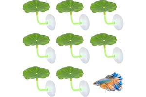 8pcs Betta Leaf Hammock Set, Soft Plastic Aquarium Decor Hideout with Suction Cups Fish Tank Resting Bed for Betta Fish Sleep