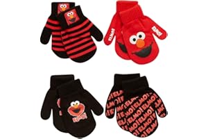 Sesame Street Toddler Boys’ Mittens – Elmo, Cookie Monster, Big Bird, Oscar the Grouch (2T-4T), Size Age 2-4, Elmo Mitten