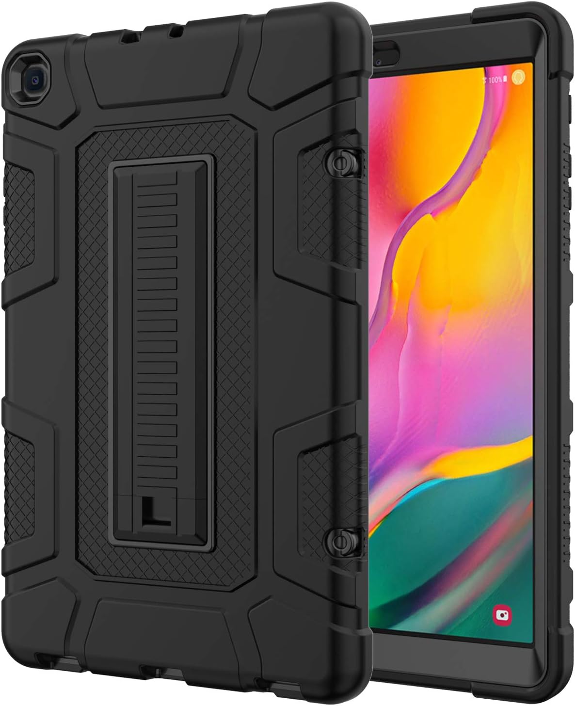 Grifobes Samsung Galaxy Tab A 10.1 2019 Case(SM-T510/T515),Slim Heavy Duty Shockproof Rugged Case High Impact Full Body Protective Case for Samsung Galaxy Tab A 10.1 Inch 2019 Release,Black