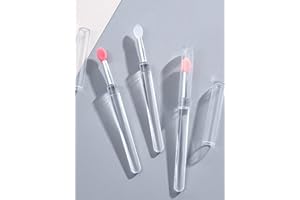 3-Pack Silicone Lip Brush with Dust Cap - Reusable Lip Applicator (Assorted Colors) for Lipstick, Lip Gloss, Lip Balm, Lip Sc