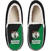 FOCO NBA Unisex-Adult Officially Licensed Color Block Primary Logo Sherpa Lined Moccasin Slippers