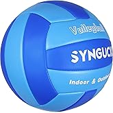 SYNGUCK Size 5 Volleyball - Official Soft Indoor & Outdoor Volleyball for Sports Training, Games, and Play - Perfect for Youth, Teenagers, and Adults(Blue)