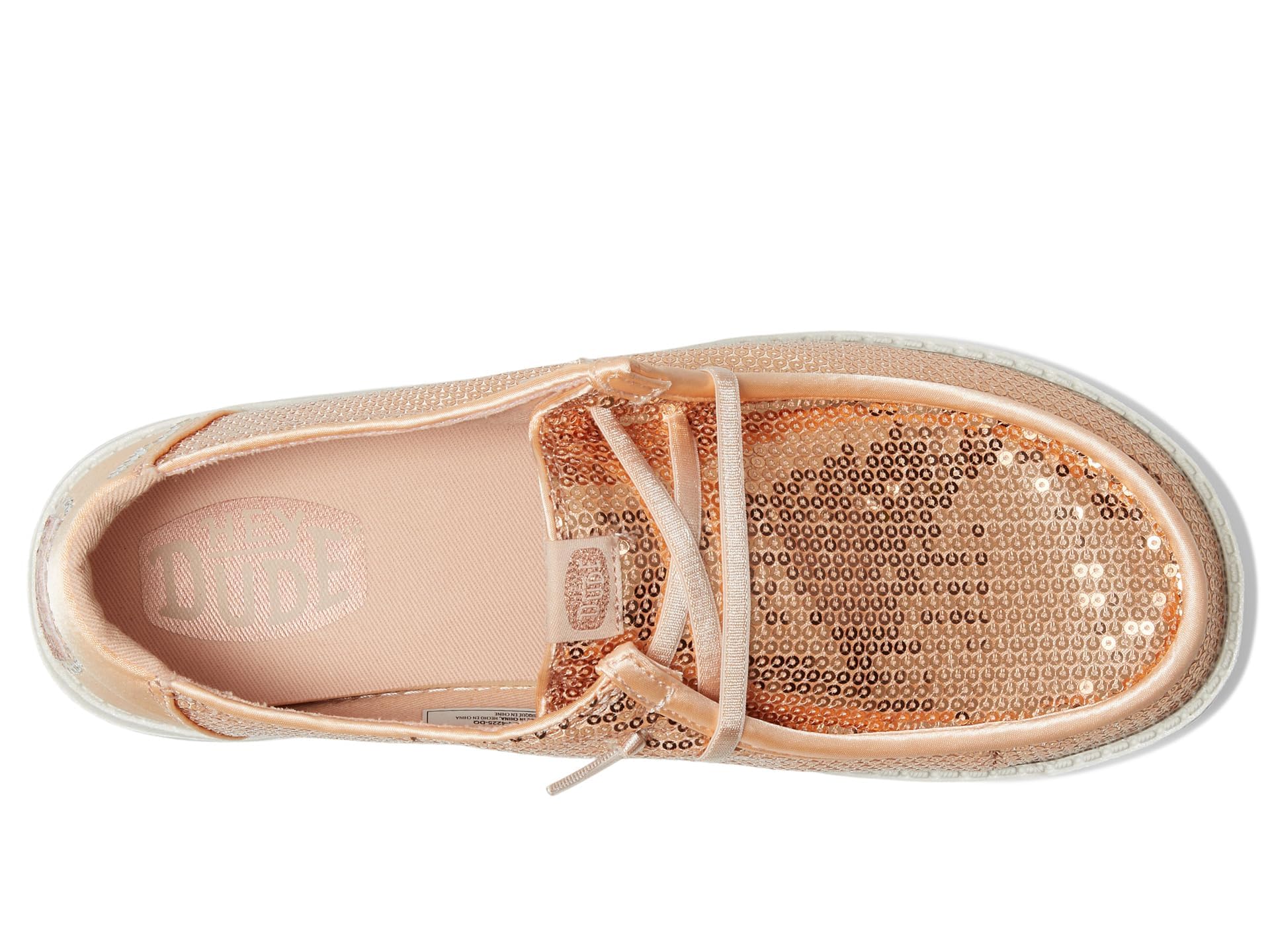 HEYDUDE Womens Wendy Disco Sequin Blush 11 Medium