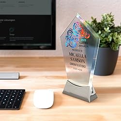 7 1/2" Personalized Glass Plaque for Awards and