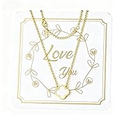 zofanvo Four Leaf Clover Necklace 18K Gold Plated Lucky Clover Necklace for Women White Flower Lucky Pendant Dainty Jewelry Gifts Trendy Valentine's Day Wedding Gifts for Women-Love You Card