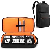 Rexmica 37-Key Keyboard Piano Bag Backpack Carrying Case | L21.9x W10.9x H3 Inch, Protective Travel Bag for 37 Keys Musical Keyboard/MIDI Keyboard Controller/Laptop/Microphones/Cables