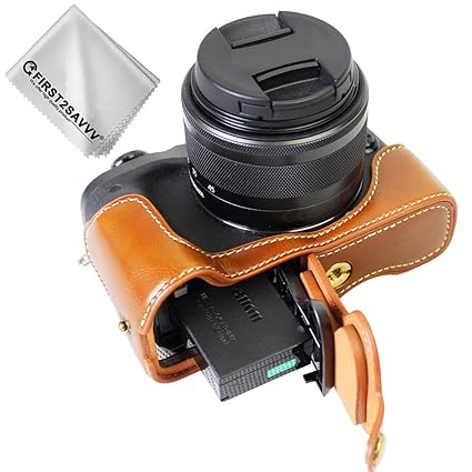 First2savvv marrón Funda Cámara Cuero de la PU cámara Digital ...