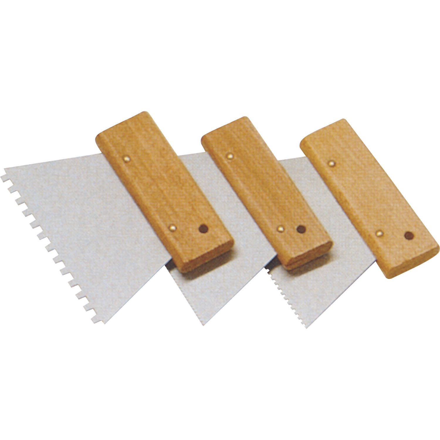 Schuller 50381 Trowel with Wooden Handle Strip Width 180 mm Trapezoidal Teeth 2.3 mm 1 Piece