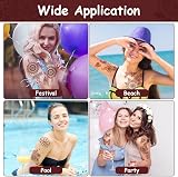 URAQT Brown Red Temporary Tattoo Sticker 12 Sheets Floral Mandala Women Girls view 4