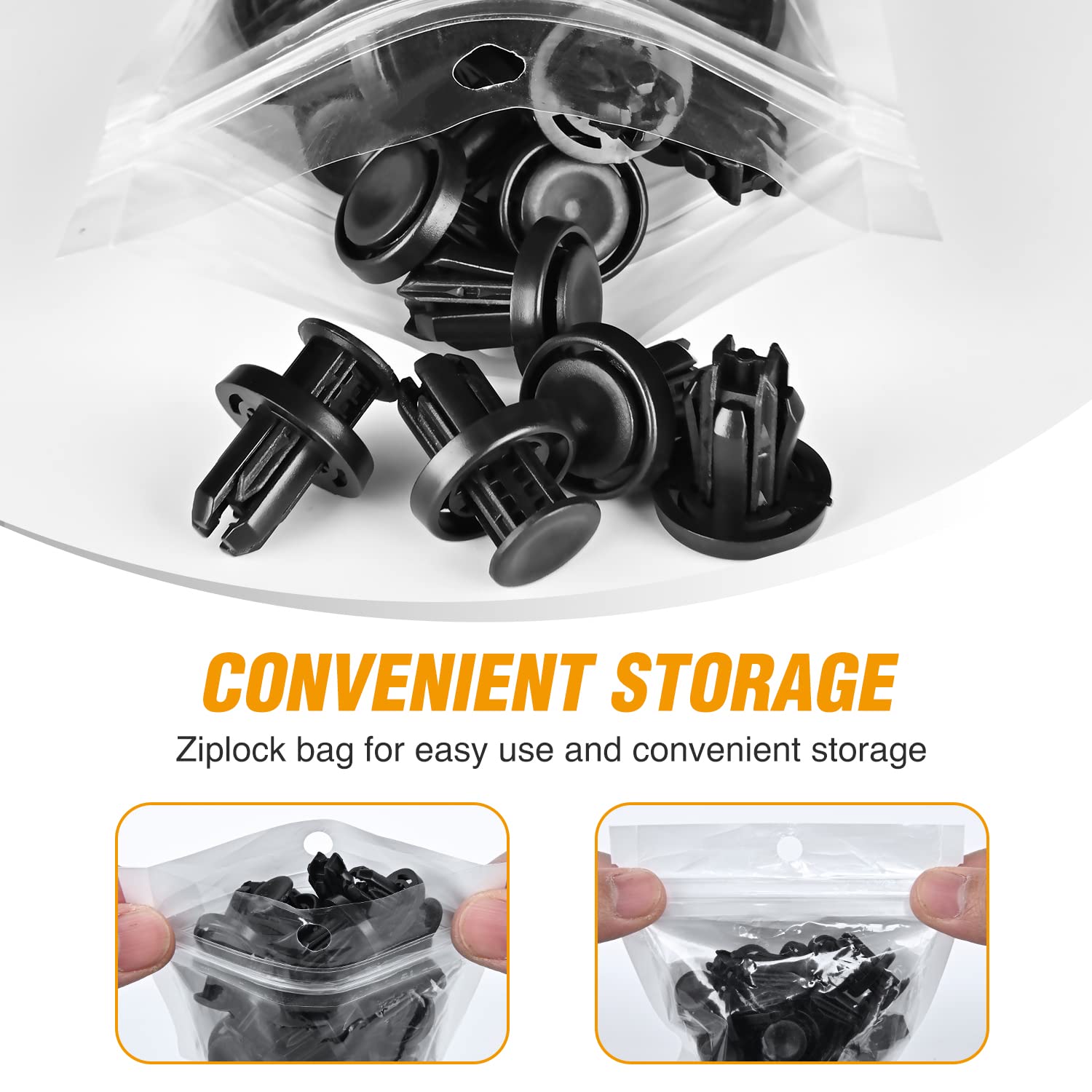 GOOACC 50Pcs Bumper and Wheel Well Liner Push-Type Retainer Fender Grille Under Cover Clips OEM:#91505-TM8-003 Compatible with Honda Acura