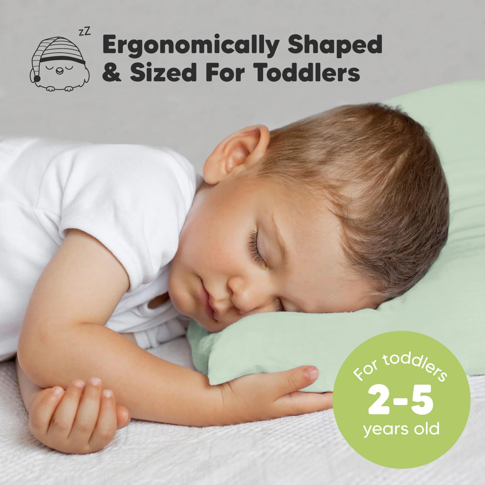 KeaBabies Toddler Pillow with Pillowcase and Toddler Pillowcase for 13X18 Pillow - 13X18 Soft Organic Cotton Toddler Pillows for Sleeping - Organic Toddler Pillow Case for Boy, Kids