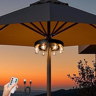 costco vented patio umbrella SunVilla 11' Color Changing LED Cantilever Umbrella with Rolling Base