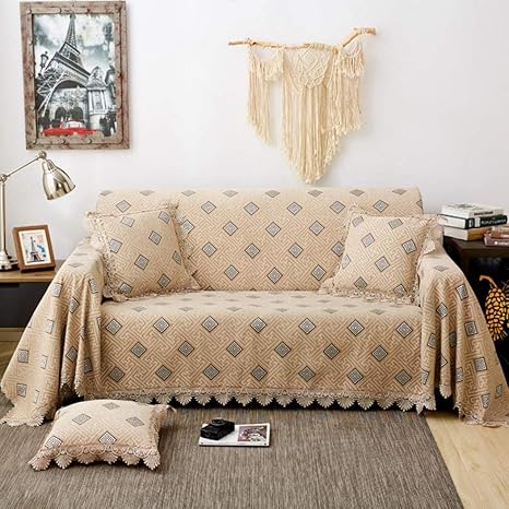 Amazon ブランケット おしゃれ マルチカバー ジャカード 北欧 ベッドカバー ひざ掛け 夏用 毛布 レース 白 カラー 大判 90 240cm ソファーカバー 大判ブランケット 夏 オシャレ ソファ ソファー レトロ レトロブランケット インテリア ベット ソファカバー マルチ