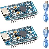 Pro Micro ATmega32U4 Development Board 2 Pack 5V 16MHz with USB, Microcontroller Board Compatible with Arduino IDE, Compact USB Controller Module for DIY Electronics and Embedded Projects