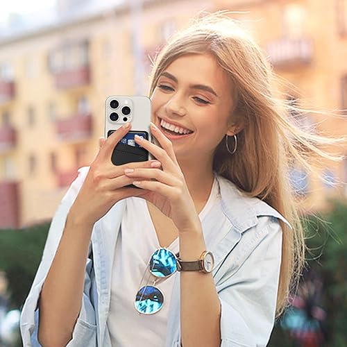 SHANSHUI Phone Wallet,PU Magnetic Phone Card Holder Stick On