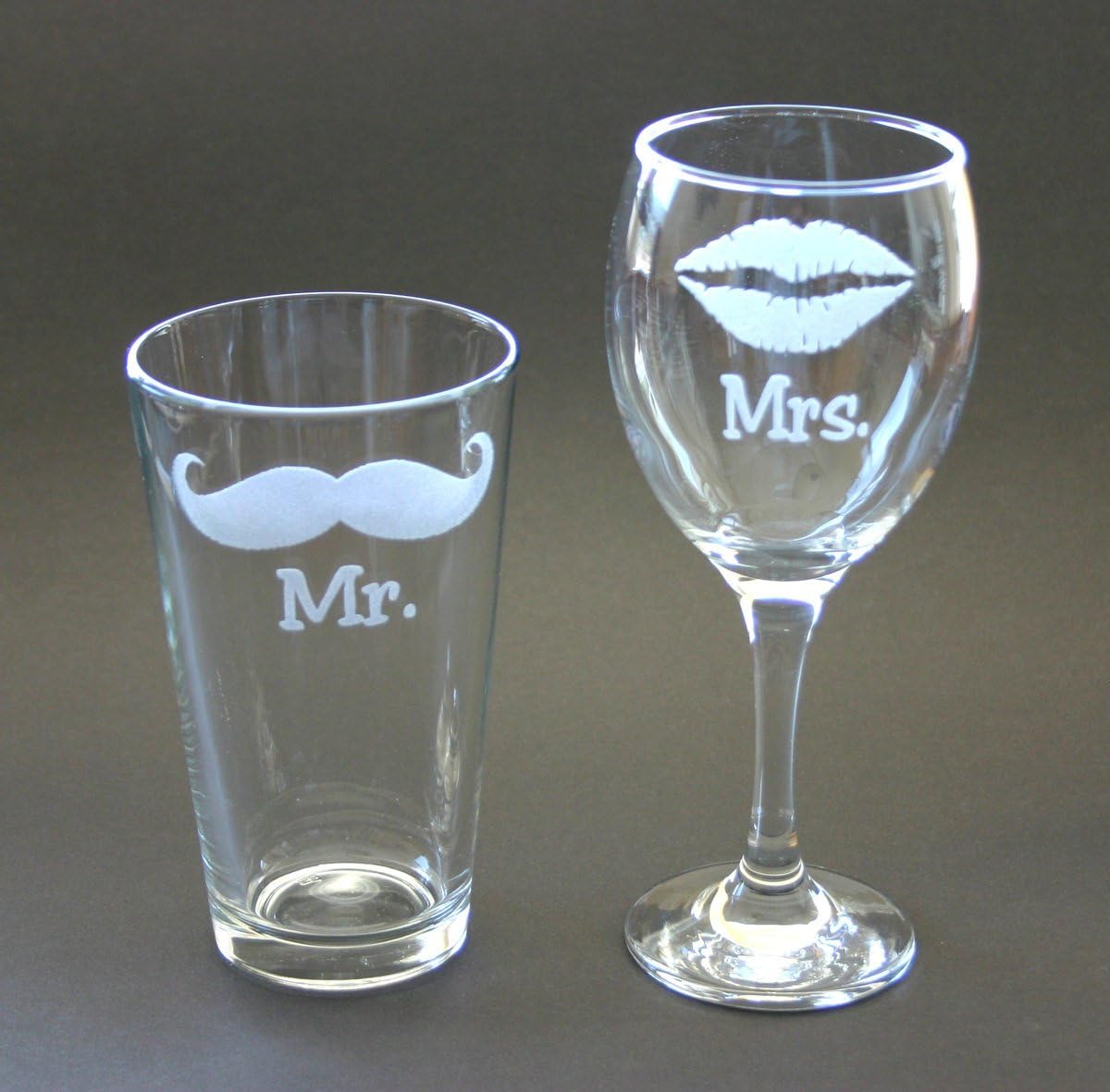 Mr & Mrs Wine and Beer Glass Set