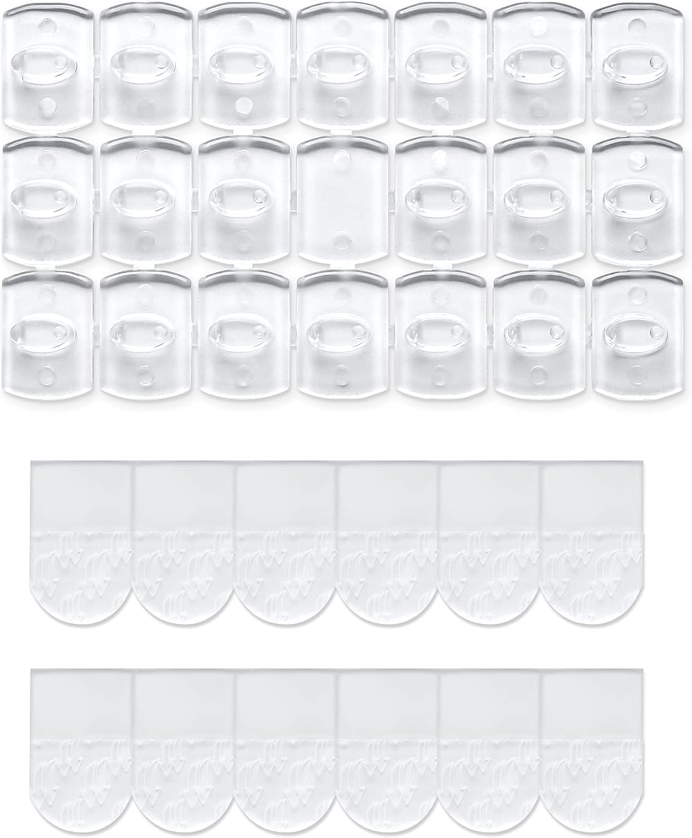 JELLYSUB Indoor Clear Mini Light Clips 60 Clips 80 Strips Christmas Lights