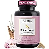 Winged Wellness Hot Momma Menopause Supplements for Women - Hormone-Free Menopause Relief Support for Hot Flashes & Night Sweats with Chaste Tree Berry, Multivitamins & Shatavari - 60 Vegan Capsules