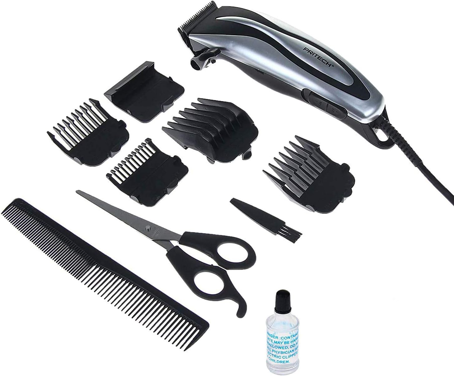 Professional Hair Clipper Set With 4 Comb Attachments and Accessories