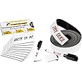 X-bet MAGNET Magnetic Labels & Tape Roll Bundle - 1 Inch x 25 Feet, 25 Count, White, Writable, Erasable, Strong Magnetic Strips