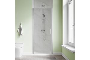 SL4U Pivot Shower Door, 34" W x 72" H, 1/4" Tempered Glass Shower Door, Pivot Swing Shower Glass Door, Easy to Clean, Brushed Nickel Finish