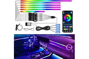 WEBUPAR Dreamcolor Acrylic Interior Car Light 10 in 1 Automotive Ambient Light Kits with APP Control 16 Million Color 175 inches Fiber Optic Car LED Strip Light, RGB Music Sync Neon Car Lighting
