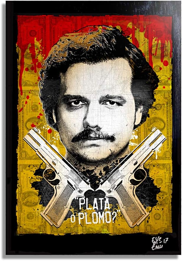 Pablo Escobar de la Serie televisiva Narcos - Pintura Enmarcado