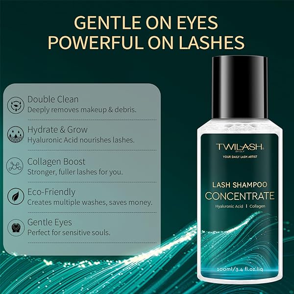 LASH SHAMPOO CONCENTRATE (100ML/ 3.42OZ): DEEP CLEANSE, LONG-LASTING HYDRATION, GENTLE FORMULA (SENSITIVE EYES & LASH EXTENSIONS MAKES UP TO 20.5OZ), 6 CUSTOMIZABLE FRAGRANCES (TEA TREE)