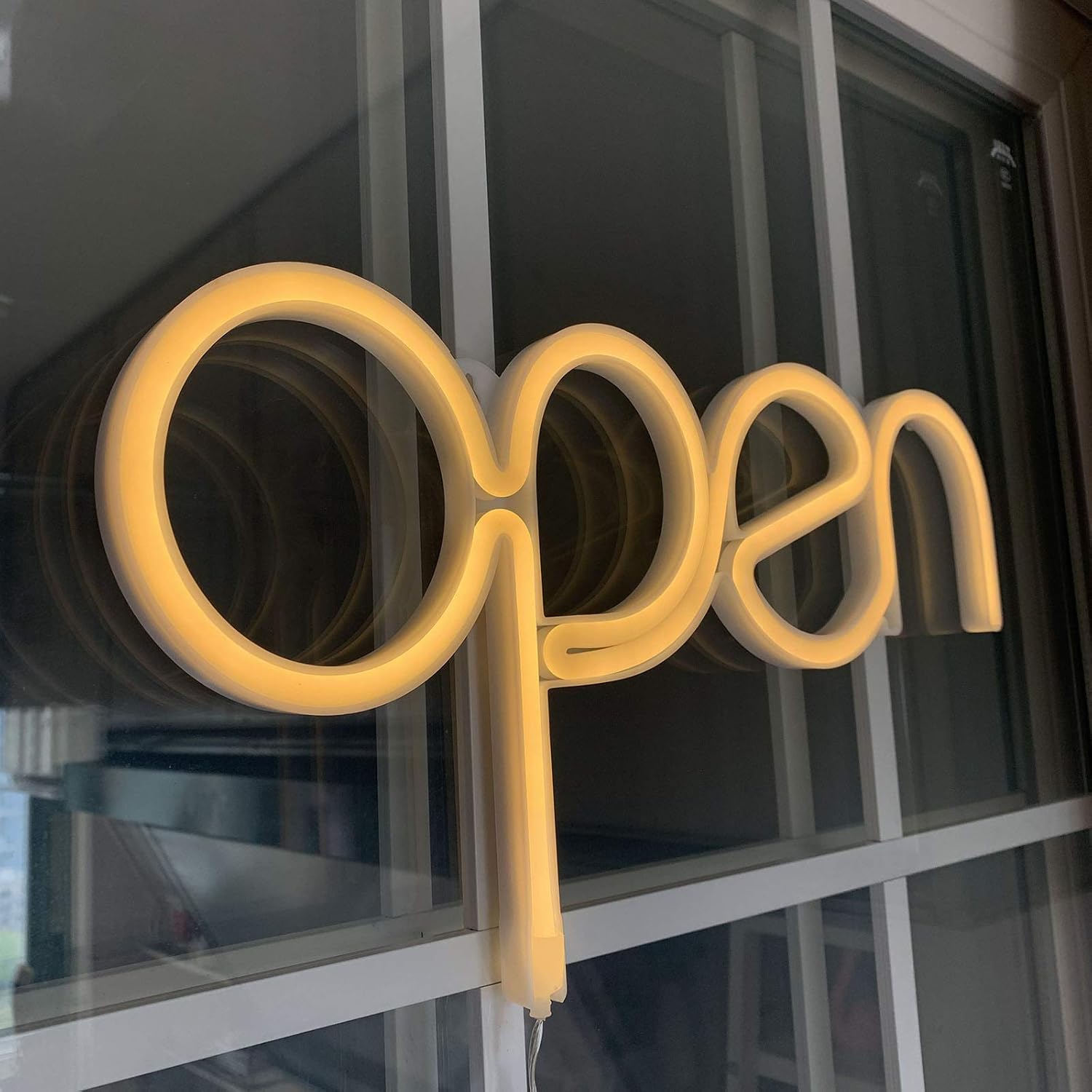 LED Open Signs for Business Store Warm White Open Neon
