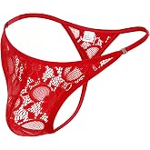 JOCKLAND Men's Lace Thong, Sexy Low Rise T-Back G-String Sissy Panties | Sexy Male Lingerie for Men with Adjustable Stretch Waistband, Comfortable Men's Thong Underwear