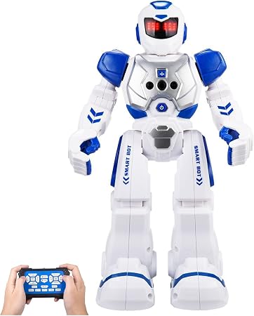 Amazon 多機能人型ロボット インテリジェン プログラム可能 ジェスチャ制御 手振り 歌う 踊り可能 人気知能おもちゃ 充電式 日本語説明書 ブルー 電動ロボット おもちゃ