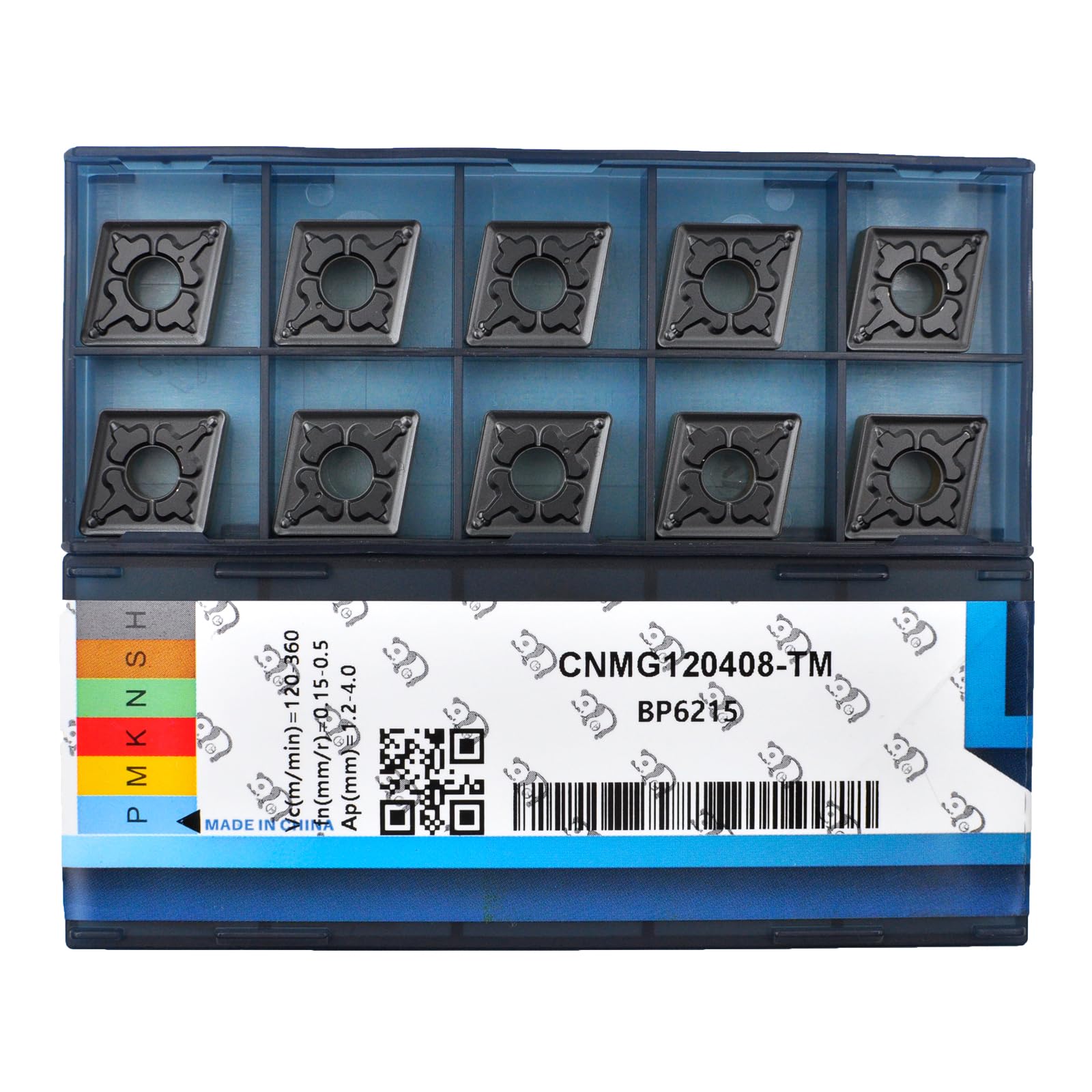 Photo 1 of CDBP Carbide Turning Inserts CNMG 432 TM / CNMG120408 for Semi-Finishing Cutting Steel, Cnmg Insert for Metal Lathe Turning Tools, 10 PCS
