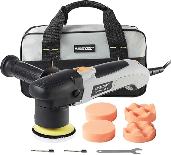 WISETOOL 300W 2.5Amp Dual Action Orbital Polisher, 3 Inch Variable Speed Polisher Sander for