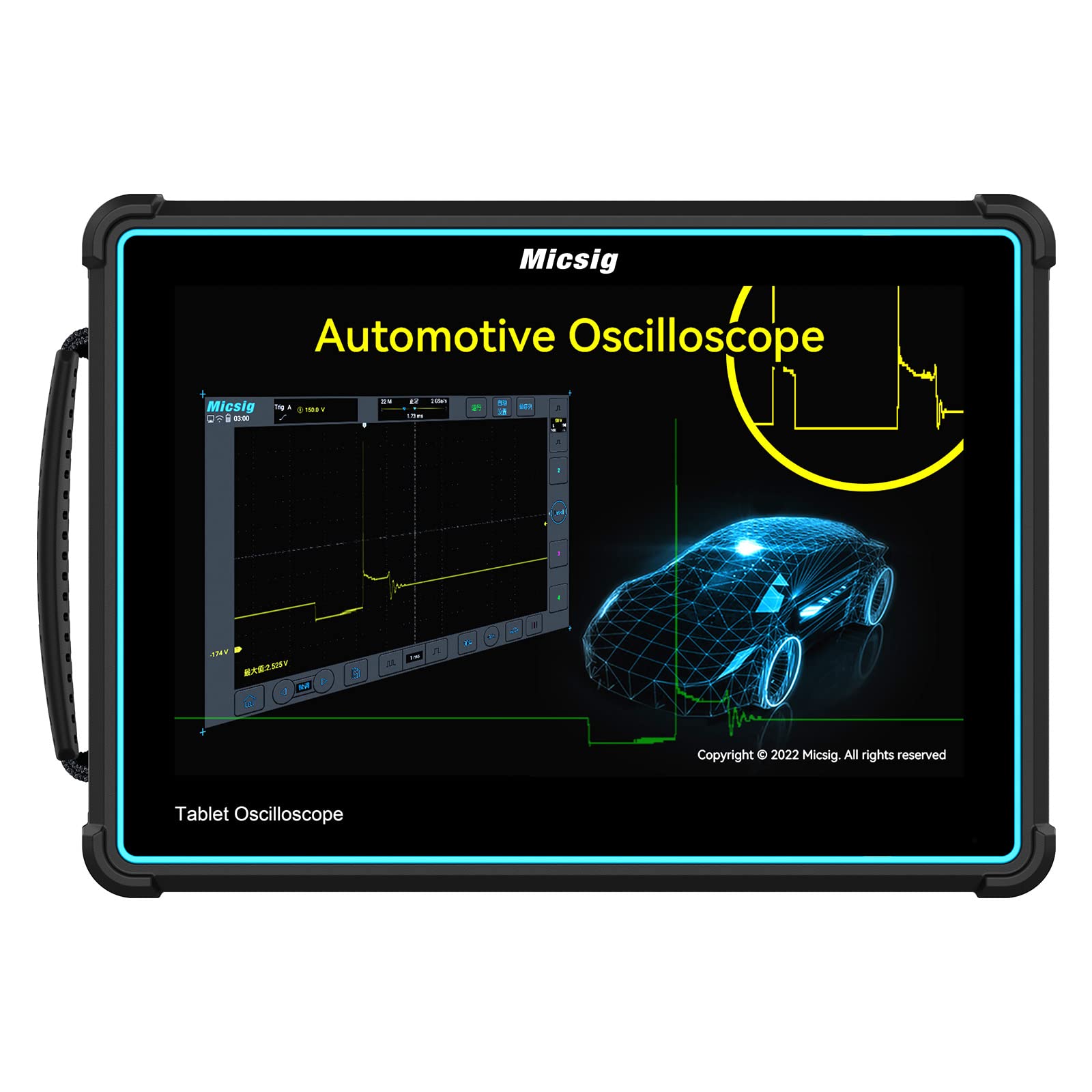 Photo 1 of Micsig Digital Automotive Tablet Oscilloscope, 4 Channels 10.1-Inch Touchscreen 100MHz Bandwidth 1GSa/s Sampling Rate 110Mpts Memory Depth, ATO1004