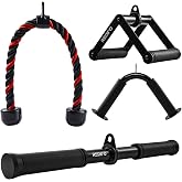 Redipo Cable Machine Attachment Set for Gym, LAT Pulldown Attachments Weight Machine Accessories for Home Workouts, Weight Fitness Equipment Cable Accessories, Black