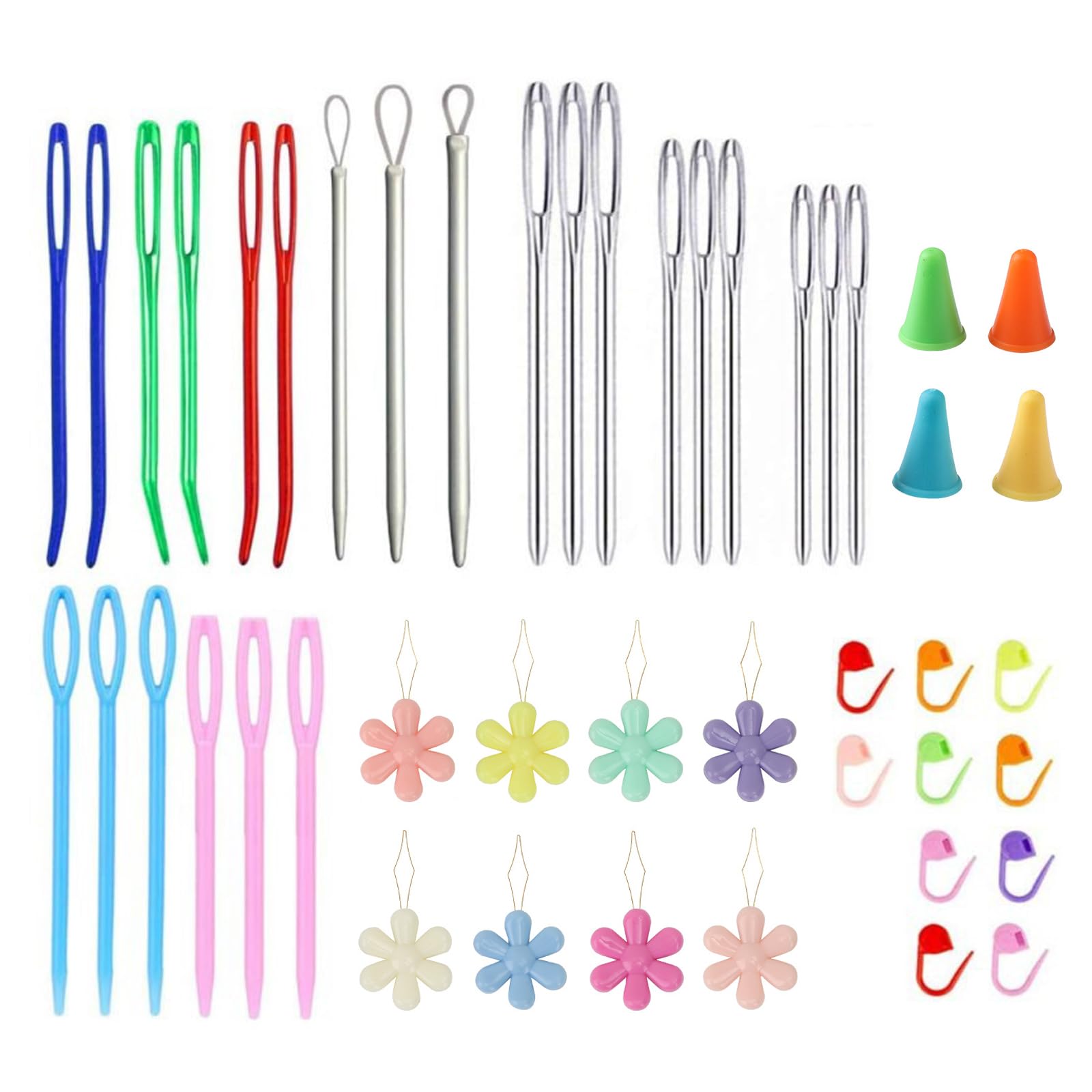 EULAPGOE 48 Pcs Large Eye Sewing Needles, Darning Needles for Crochet, Knitting Sewing Needles for Crochet Projects