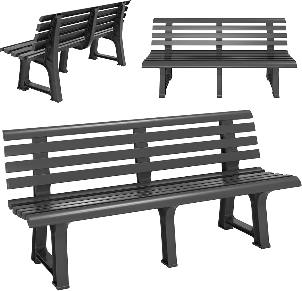 CASARIA Orchidea 3-Seater Garden Bench | Durable Weather-Resistant Plastic