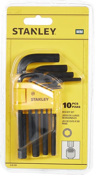 STANLEY Hex Key Allen L Wrench Set 10Pc 1.5-10mm Metric Tools 0-69-253