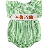 Socutebabe My First Christmas Baby Girl Outfit Infant Christmas tree Bubble Romper Smocked Onesie Fall Newborn Xmas Clothes