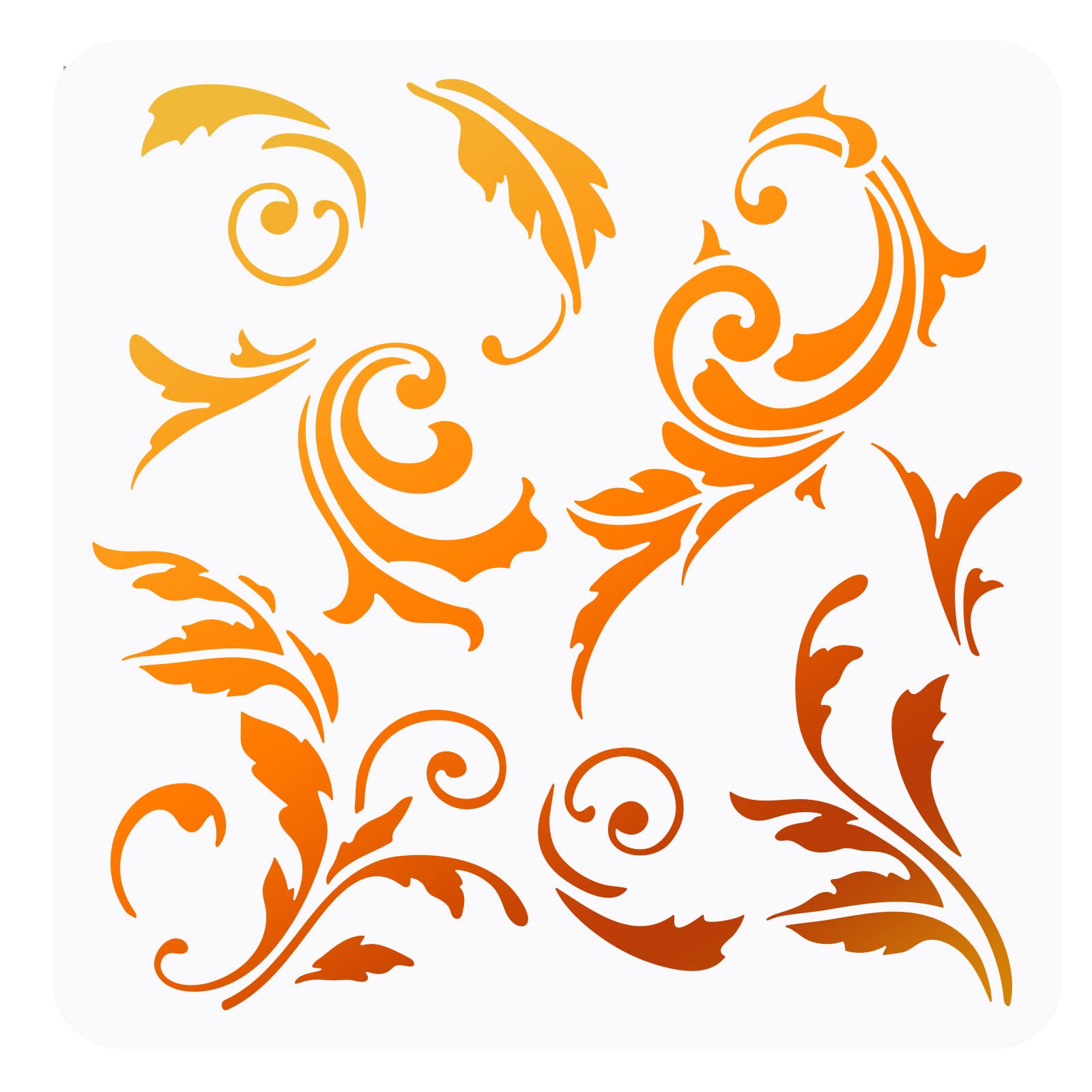 FINGERINSPIRE Acanthus Leaf Scroll Stencil 30x30cm Floral Stencils Template Plastic Fancy Flourish Painting Stencil Large Reusable Flowers Leaves Stencils for Painting DIY Art and Craft
